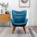 Carson Carrington Aasen Silky Velvet Tufted Accent Chair with Ottoman