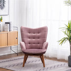Carson Carrington Aasen Silky Velvet Tufted Accent Chair with Ottoman