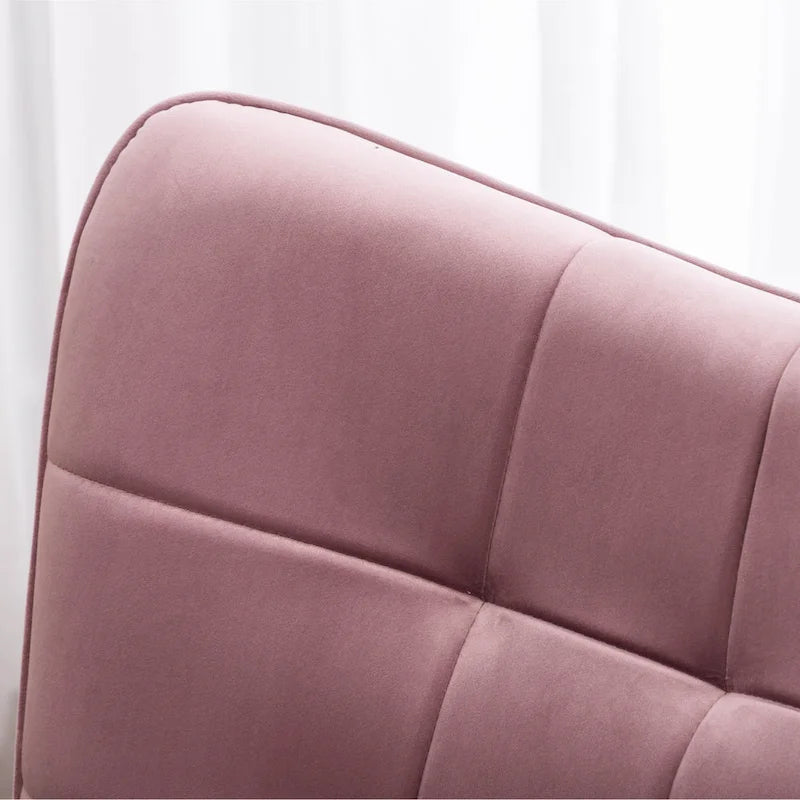Carson Carrington Aasen Silky Velvet Tufted Accent Chair with Ottoman