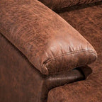 Brown Suede Reversible Chaise Sofa - 2-3 Seater