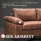 Brown Suede Reversible Chaise Sofa - 2-3 Seater