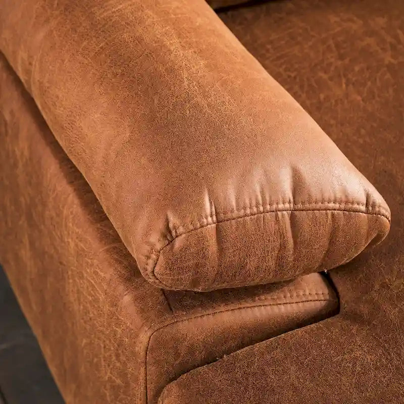 Brown Suede Reversible Chaise Sofa - 2-3 Seater