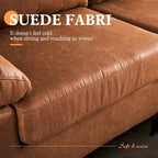 Brown Suede Reversible Chaise Sofa - 2-3 Seater