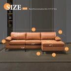Brown Suede Reversible Chaise Sofa - 2-3 Seater