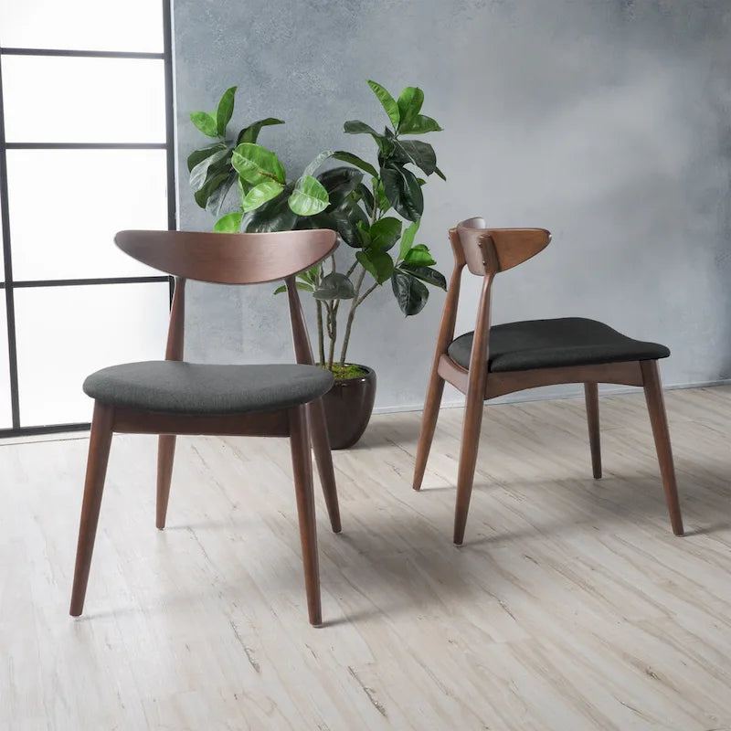 Barron Mid-Century Modern Dining Chairs (Set of 2) by Christopher Knight Home - 22.50 W x 19.75 L x 28.75 H