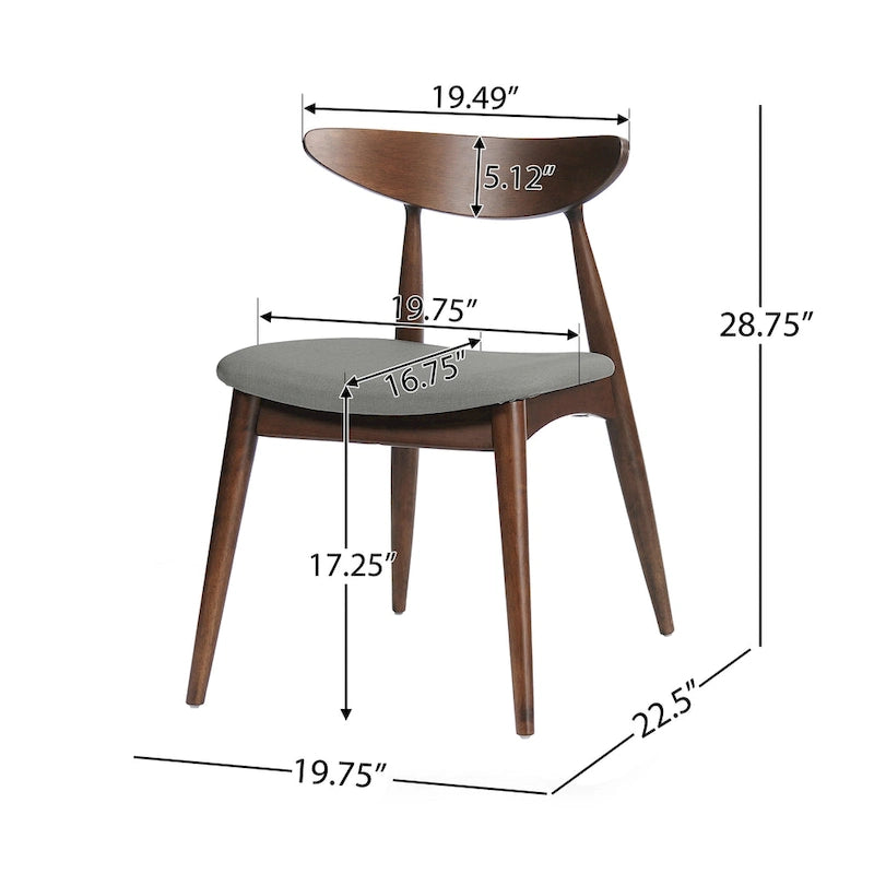 Barron Mid-Century Modern Dining Chairs (Set of 2) by Christopher Knight Home - 22.50 W x 19.75 L x 28.75 H