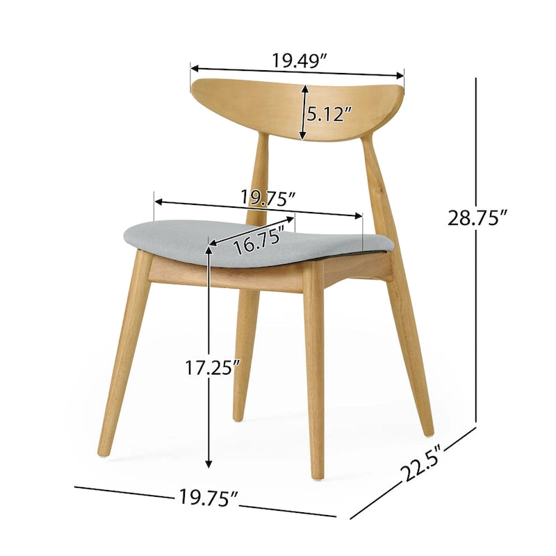 Barron Mid-Century Modern Dining Chairs (Set of 2) by Christopher Knight Home - 22.50 W x 19.75 L x 28.75 H