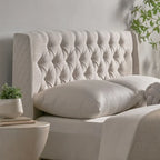 Christopher Knight Home Perryman Queen Wingback Headboard  Luxurious Tufted Design