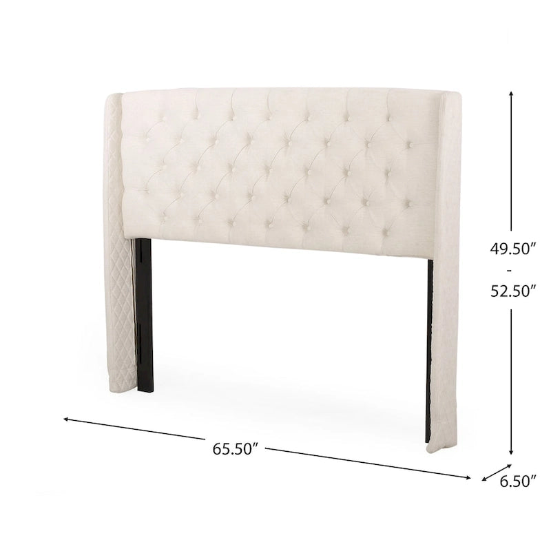 Christopher Knight Home Perryman Queen Wingback Headboard  Luxurious Tufted Design