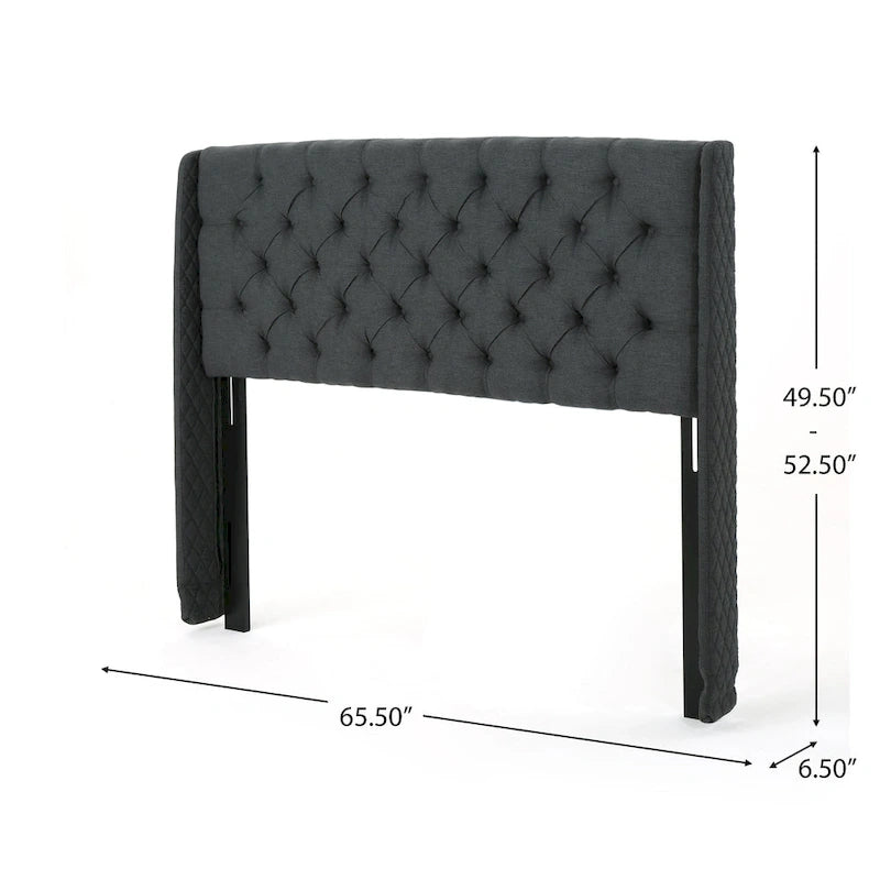 Christopher Knight Home Perryman Queen Wingback Headboard  Luxurious Tufted Design