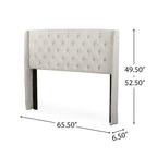 Christopher Knight Home Perryman Queen Wingback Headboard  Luxurious Tufted Design