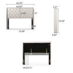 Christopher Knight Home Perryman Queen Wingback Headboard  Luxurious Tufted Design