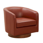Tito Top Grain Leather Wood Base Swivel Chair by Greyson Living