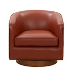 Tito Top Grain Leather Wood Base Swivel Chair by Greyson Living