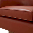 Tito Top Grain Leather Wood Base Swivel Chair by Greyson Living