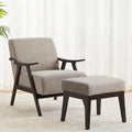 HUIMO Mid Century Modern Armchair and Ottoman Set Upholstered Accent Chair for Living Room, Bedroom