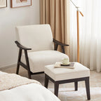 HUIMO Mid Century Modern Armchair and Ottoman Set Upholstered Accent Chair for Living Room, Bedroom