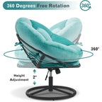MCombo Gas Lift Swivel Papasan Chair with Height Adjustment, Velvet HQ405