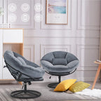 MCombo Gas Lift Swivel Papasan Chair with Height Adjustment, Velvet HQ405