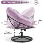 MCombo Gas Lift Swivel Papasan Chair with Height Adjustment, Velvet HQ405