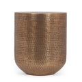 Ladd Handcrafted Boho Aluminum Drum Side Table by Christopher Knight Home - 15.00 L x 15.00 W x 17.50 H