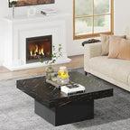 Farmhouse Square LED Coffee Table Engineered Wood Coffee Table for Living Room