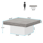 Farmhouse Square LED Coffee Table Engineered Wood Coffee Table for Living Room