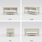 COSIEST Vintage Solid Wood 2-Drawers Console Table-31.5W x 12L x 30H
