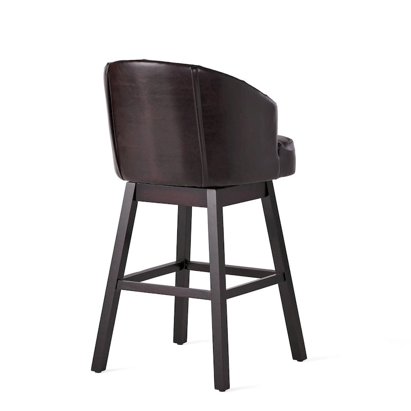 Ogden Contemporary Tufted Swivel Barstools with Nailhead Trim (Set of 2) by Christopher Knight Home
