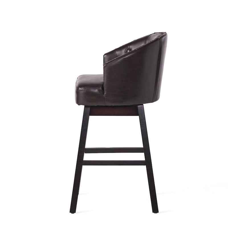 Ogden Contemporary Tufted Swivel Barstools with Nailhead Trim (Set of 2) by Christopher Knight Home
