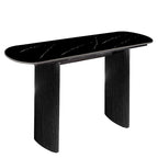 Marble Console Table Entryway Table with Fluted Base