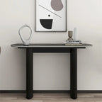 Marble Console Table Entryway Table with Fluted Base