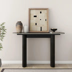 Marble Console Table Entryway Table with Fluted Base
