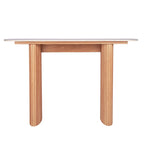 Marble Console Table Entryway Table with Fluted Base