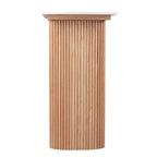 Marble Console Table Entryway Table with Fluted Base