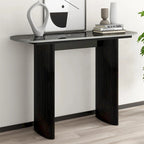 Marble Console Table Entryway Table with Fluted Base