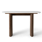 Marble Console Table Entryway Table with Fluted Base