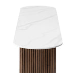 Marble Console Table Entryway Table with Fluted Base