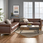 Castalia Chesterfield Tufted 7-seat Sectional Sofa by Christopher Knight Home - 114.00 L x 70.00 W x 31.50 H