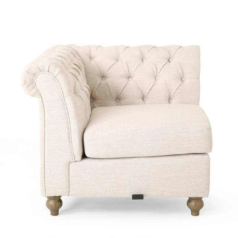 Castalia Chesterfield Tufted 7-seat Sectional Sofa by Christopher Knight Home - 114.00 L x 70.00 W x 31.50 H
