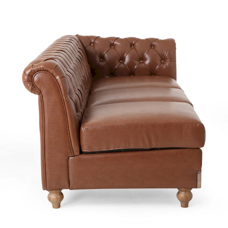 Castalia Chesterfield Tufted 7-seat Sectional Sofa by Christopher Knight Home - 114.00 L x 70.00 W x 31.50 H