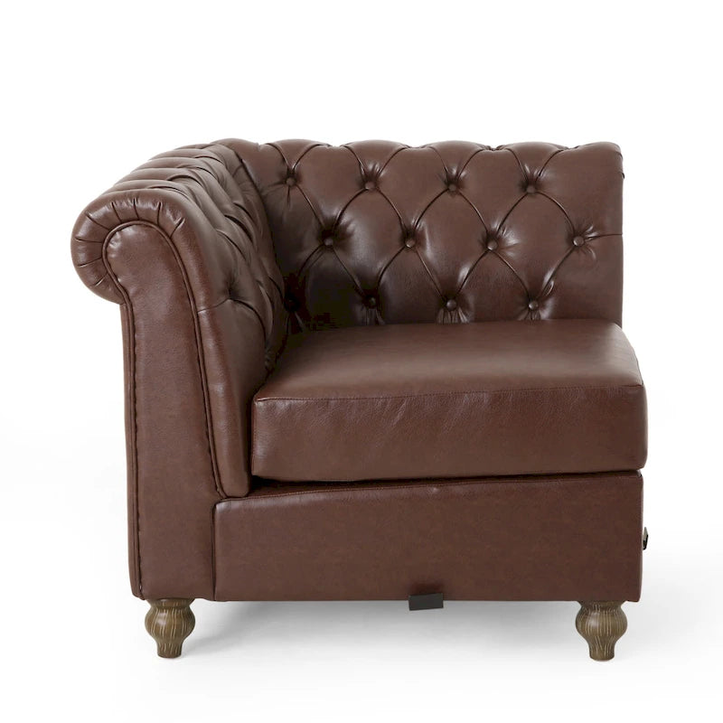 Castalia Chesterfield Tufted 7-seat Sectional Sofa by Christopher Knight Home - 114.00 L x 70.00 W x 31.50 H
