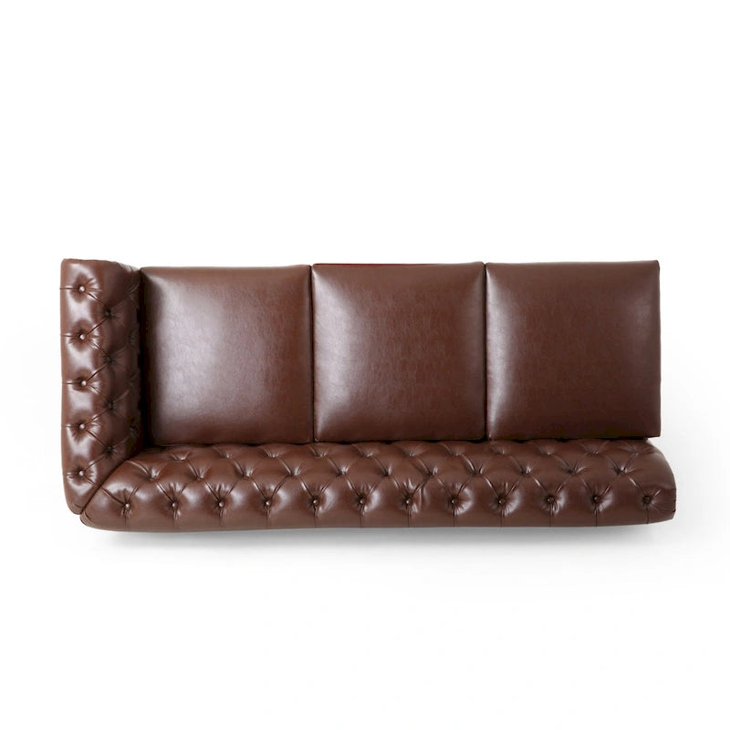 Castalia Chesterfield Tufted 7-seat Sectional Sofa by Christopher Knight Home - 114.00 L x 70.00 W x 31.50 H