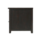 Rustic Solid Wood Chairside End Table with Hidden Charging Station