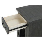 Rustic Solid Wood Chairside End Table with Hidden Charging Station