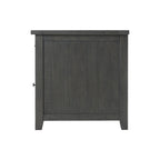 Rustic Solid Wood Chairside End Table with Hidden Charging Station