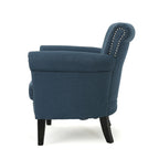 Brice Contemporary Scroll Arm Club Chair with Nailhead Trim by Christopher Knight Home