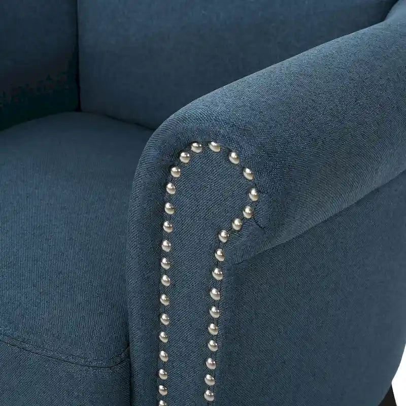 Brice Contemporary Scroll Arm Club Chair with Nailhead Trim by Christopher Knight Home
