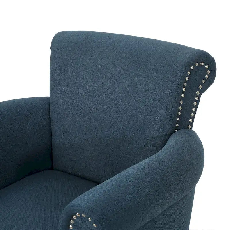 Brice Contemporary Scroll Arm Club Chair with Nailhead Trim by Christopher Knight Home