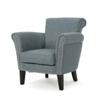 Brice Contemporary Scroll Arm Club Chair with Nailhead Trim by Christopher Knight Home